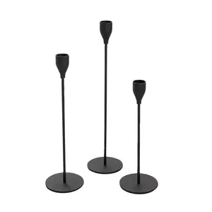 Black Candle Holder Set - 3 Pc.