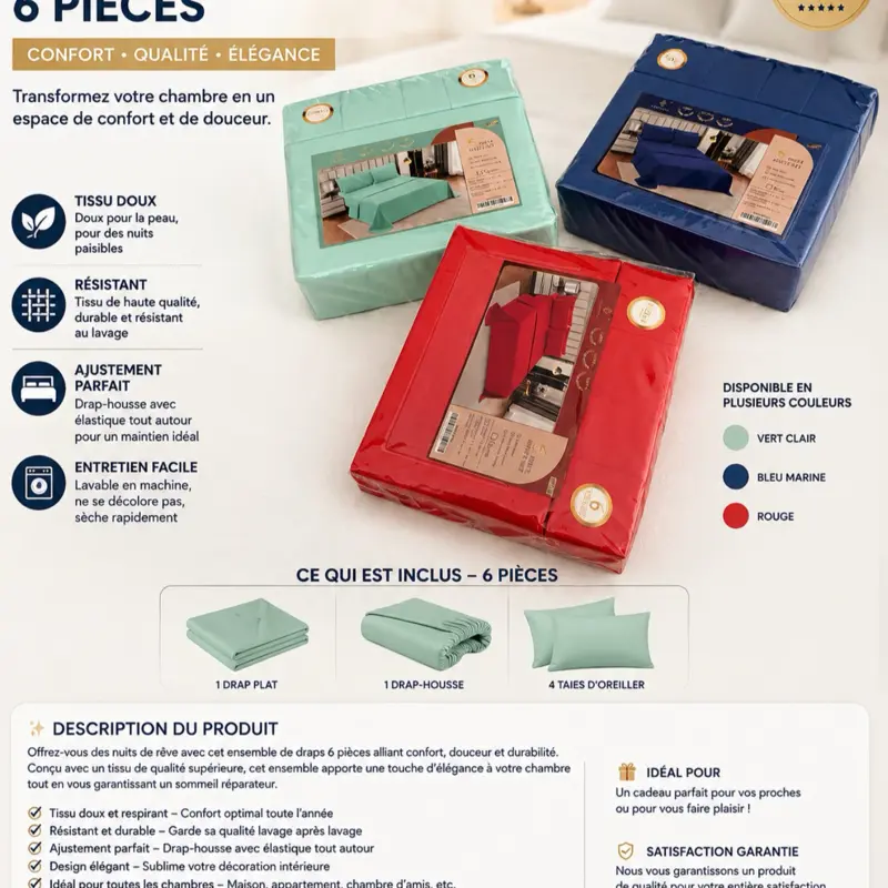 6 pices  flat sheet