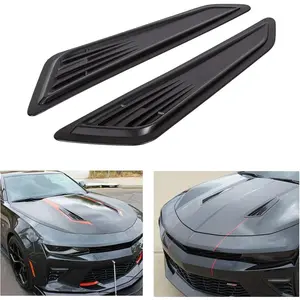 KQQIO Bonnet Hood Vent Scoop Covers Air Intake Decorative Trim Panel 2Pcs Black Compatible with 2016-2020 Chevy Camaro 1LT 2LT RS