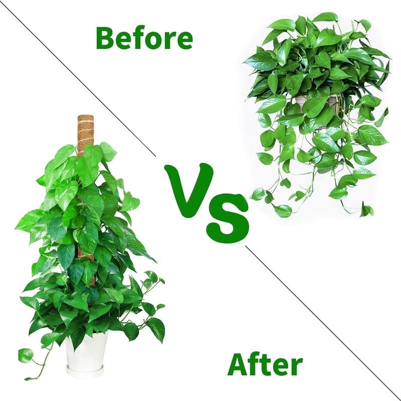 Moss Pole, 4 Pack 17inch Monstera Plant Support Stackable Moss Poles for Plants, Coir Totem Pole Tall Moss Pole for Climbing Plants, Sphagnum, Indoor Potted Plants - Can Stacked Up to 56’’