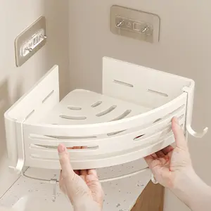 No-Drill Bathroom Triangle Storage Rack Wall-Mounted Toilet Washroom Sink Wall Storage Rack