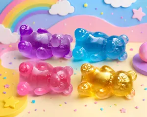 Nice Squishy Bear Pack – Slow Rise Stress Relief Fidget Toys | Blue, Pink, Purple & Gold