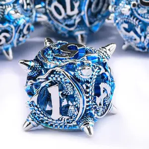 Metal Hollow Dice Dragon D&d Tabletop Game Set, Cthulhu Roleplaying Multi-Faced Dice, Fun Board Game Accessories, Dnd Metal Dice, Polyhedral Dice Set