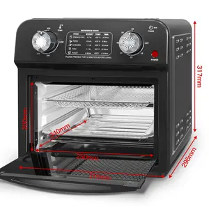 PlumChef Compact Air Fryer Toaster Oven, 12.5 Quart, 1500W, 7-in-1 Multifunction with Roast, Bake, Grill, Broil, Toast, Dehydrate & Defrost, Small Footprint Stainless Steel Countertop Oven