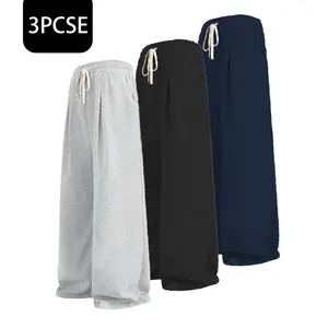 Men’s casual long pants with a fleece lining, drawstring waist, and loose fit, suitable for all seasons; men’s bottoms, solid color, fleece lining, ideal for everyday wear and workouts.
