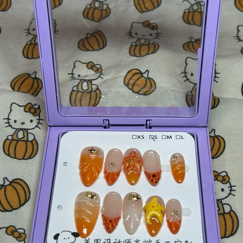 Handmade press on nails 3D flower summer style