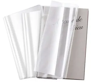 Adjustable Clear Book Covers, Plastic Waterproof Sleeve Cover for Textbooks Paperbacks, with Self Adhesive Closure, Wear, Transparent Book Protector