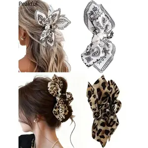Flower Decorated Large Hair Claw Clips, Viral Bow Non-Slip Hair Clips Designed for Thick Hair, Fashion Versatile Hair Accessories with elegant silhouette, stable grip & lightweight fit, travel styling, party occasions and thoughtful presents for ladies