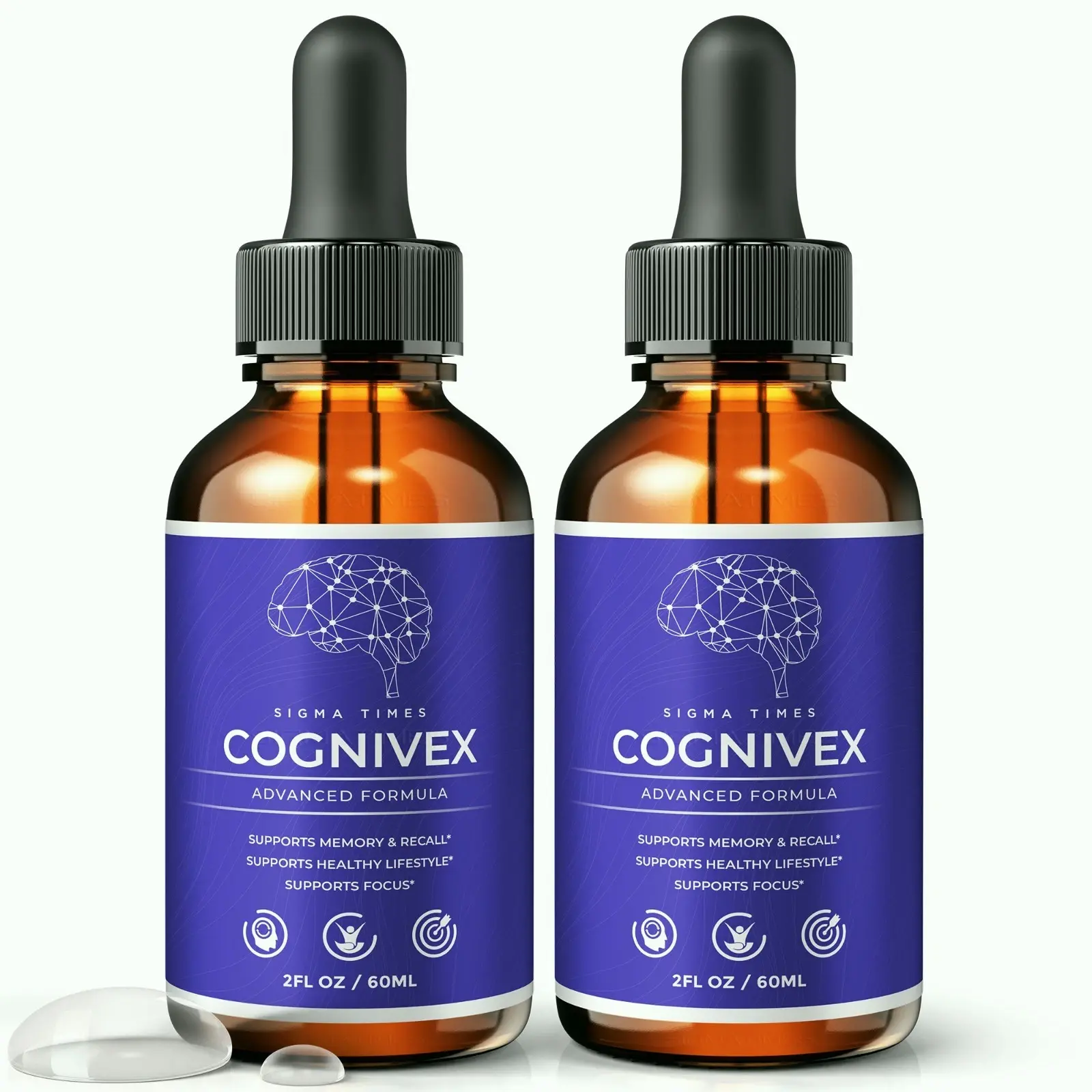 Cognivex Drops, Liquid Supplement to Support Brain Health & Memory - 2 Pack