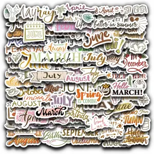 127pcs/4Sheets Monthly Themed Journal Stickers - Retro Seasonal & Calendar Scrapbook Decals, Ideal for Junk Journals, Planners, Scrapbooks, Notebooks & Craft Decor (Vintage Typography & Seasonal Elements Design)