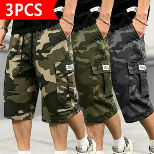 3-Pack Men’s Camo Cargo Shorts, Lightweight Multi-Pocket Camouflage Shorts with Elastic Drawstring Waist, Durable Casual Shorts for Outdoor, Hiking, Work & Daily Wear, Menswear, Khaki + Army Green (2-Pack), Male Clothing, Mid Waist tiktokshopspringglowup,