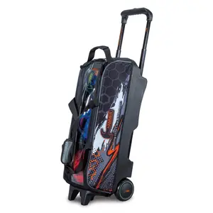 Hammer Hybrid Triple Roller Bowling Bag - Ultimate Travel Companion,  Built for Convenience and Durability, Holds 3 Bowling Balls, 5-Year Warranty