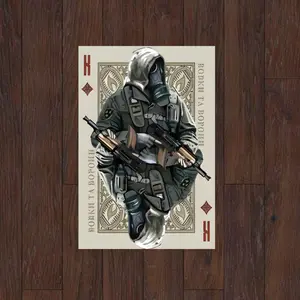 Tactical King Poster, Armored Operator with Dual Rifles, Military Wall Art Prints