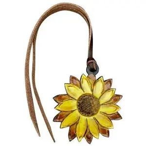 Hand painted sunflower tie on saddle accessory Saddle Charm