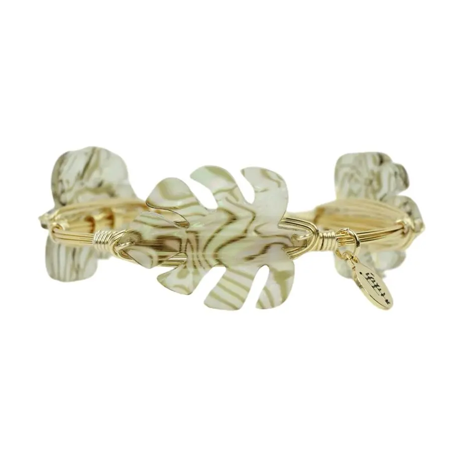 Abalone Palm Bangle Bracelet