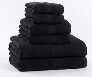 BrylaneHome BH Studio 6 Piece Bath Towel Set - Black