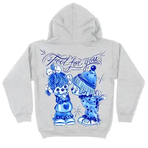 Fool You Chicano Clothing, Chicana Art, Cholo Chola outfit Cotton Fabric Menswear Casual, Streetwear hoodie, Full size, full color art blue