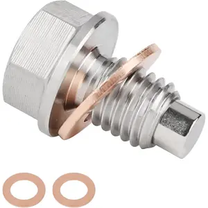 M12 x 1.75 Oil Drain Plug, Stainless Steel Magnetic Oil Drain Plug with Neodymium Magnet For Chevy,GMC,Jeep,Buick,Cadillac,Lincoln,Ford,Mazda,Mercury And More Vehicles