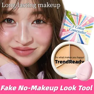 1PCS Concealer, Three-Tone Waterproof, Satin Luminous Moisturizing Concealer, Full Coverage for Imperfections and Dark Circles, Neutralizes Makeup for a More Natural Look, Smooths Dull Skin, Includes Thumb Puff,Vegan & Cruelty-Free, 13.5g/0.47oz