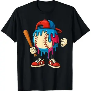 Baseball Drip Boys Ice Cream Drip Sport Game Day Unisex T-Shirt Cotton Menswear Man Classic 👑