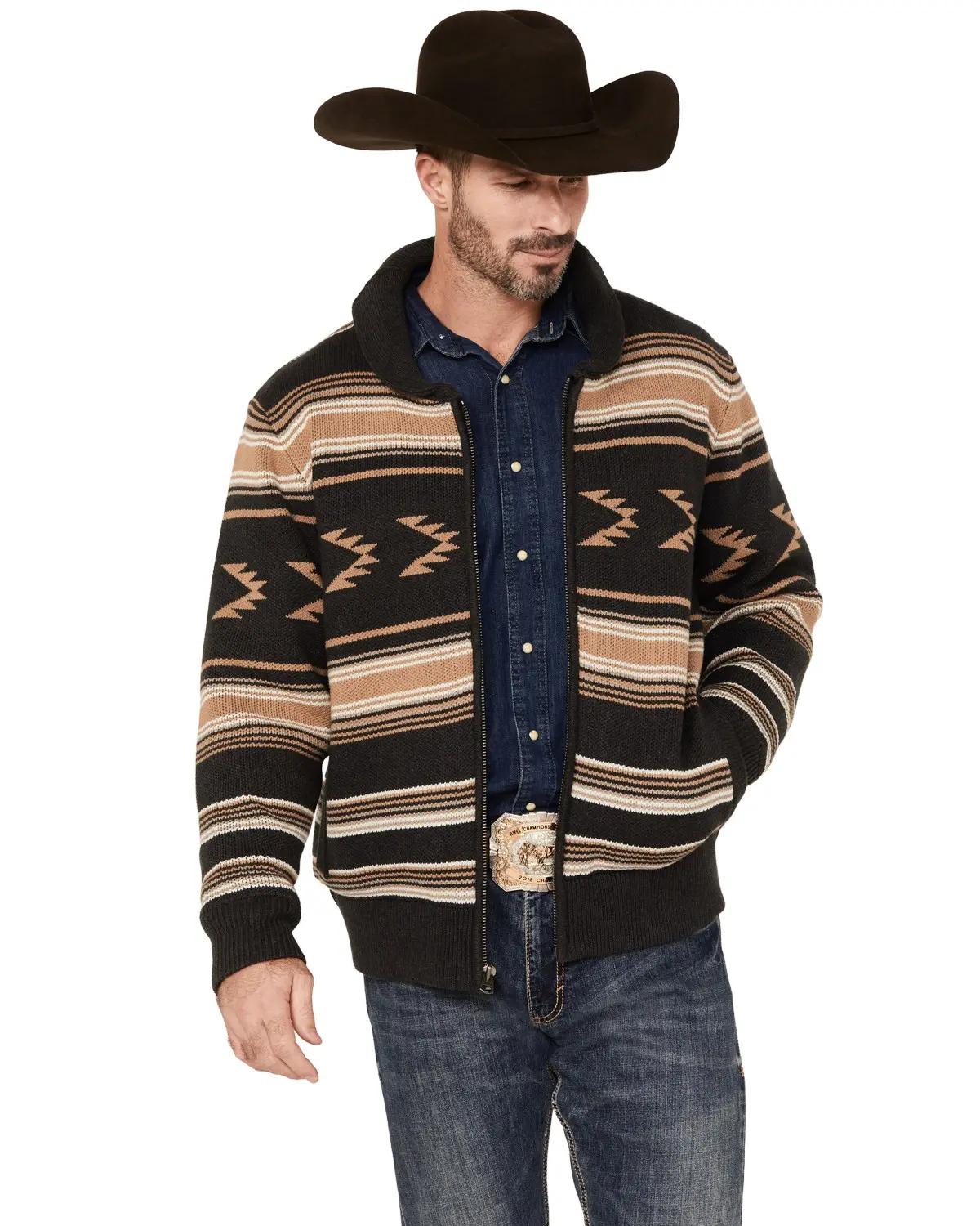 Cinch Men's Men'S Full-Zip Striped Sweater - Mwk1582001 Cinch Men's Men'S Full-Zip Striped Sweater - Mwk1582001