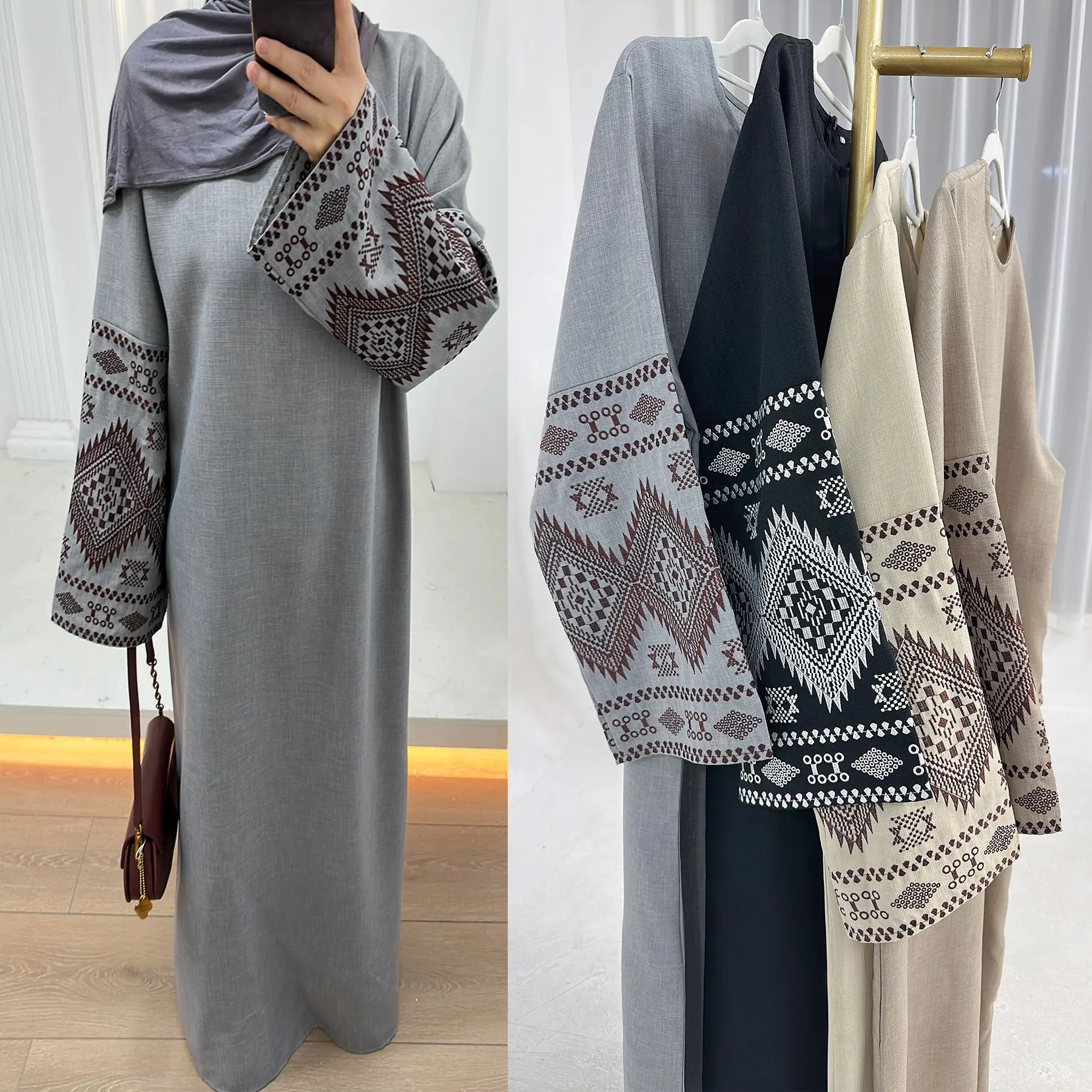 Fashionable Embroidered Robe - Elegant Design with Unique Embroidery, Ideal for Special Occasions and Events