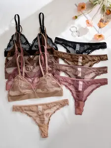 Women's Comfortable Elegant Bra Set, No Steel Cup Design, Triangle Cups, Breathable Fabric, Ideal for Daily Wear & Everyday Use