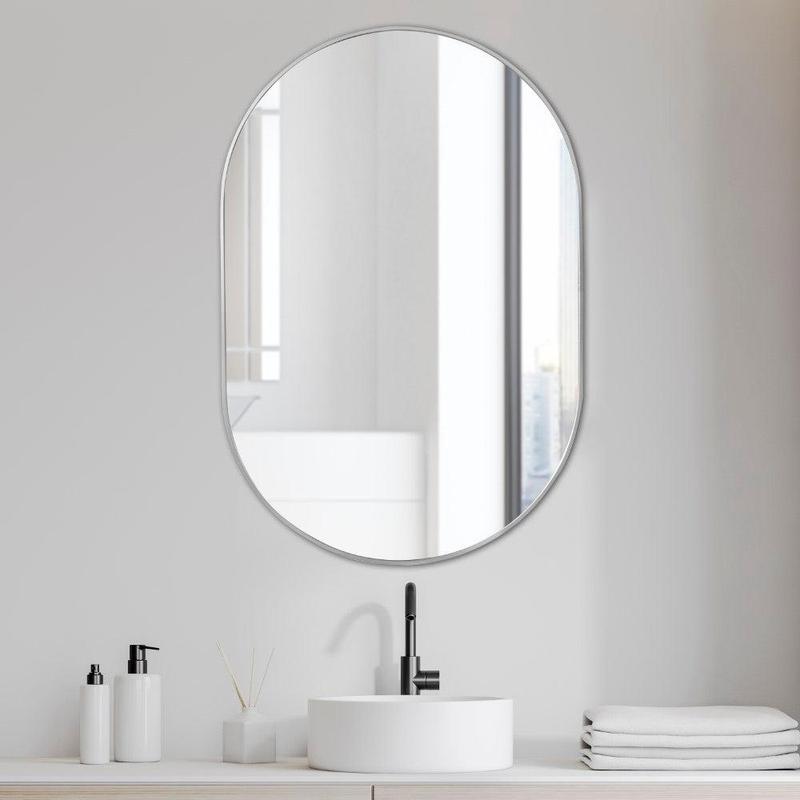 Milly 24 in. W x 36 in. H Medium Oval Metal Framed Wall Mirror