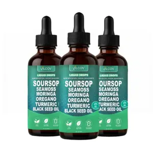 3 Piece Soursop Bitters Liquid Drops 10-in-1 with Nori, Moringa,Turmeric, Black Seed Oil, Oregano, Ashwagandha HerbalExtracts for Overall Health Vegan,Non-QY 2 fl oz Bathroom Fitness Dietary Supplemen