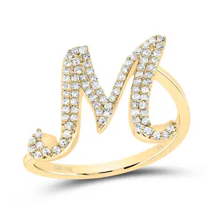 1/4Ctw-Dia Nk Gift Initial "M" Ring (2.59 grams)