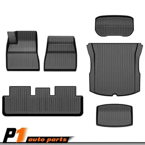 TPE Car Mats | For 24-25 Tesla Model 3 Highland | TPE All-Weather Protection | Waterproof & Easy Clean Rubber Liners | Anti-slip Mats Cargo Liner