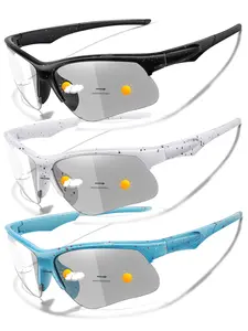 Photochromic Sports Sunglasses for Cycling and Hiking-3 Pairs/set, Unisex Windproof Wrap-Around Frame with UV Protection, Perfect for Outdoor Activities and Travel