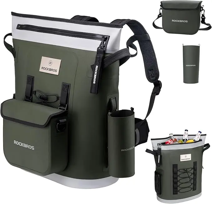 ROCKBROS Large Waterproof Insulated Cooler Backpack for Men & Women, Detachable Design Cooler bag,Leak Proof Cooler Backpack for Camping, Beach, Fishing,Hiking, Picnic, Travel, Outdoor