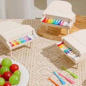 Dopamine-Inspired Colorful Piano Fruit Fork Set – Cute Mini Dessert Forks for Fruits, Cake, Pastry & Snacks, High-Value Creative Tableware with Storage Box for Home, Parties & Gifts