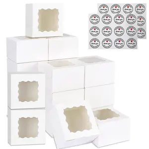 Cookie Boxes with Window for Gift GivingSmall Cookie Containers for Treats, Desserts, Strawberries, Cupcake, Pastry, Charcuterie, Baked Goods