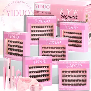 4 Styles Lash Clusters Kit, Cosmetic, Diy Cluster Lashes, Volume Eyelash Clusters Extensions with Lash Bond and Seal Remover for Beginners & Pros, DIY at Home Easy Apply Natural Look for Daily Makeup