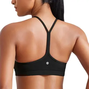 Butterluxe Womens Y Back Sports Bra - Padded Racerback Low Impact Spaghetti Thin Strap Workout Yoga Top