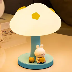 Cloud and Bunny Rechargeable Night Light, Safe Soft  Material, 3 Brightness Levels, Tap Control, Warm Light,  Sleeping Lamp, Bedroom Night Lamp,  for  and  (Cloud and Bunny)
