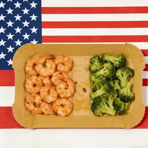 Heavy-Duty Dual Zone Air Fryer Liners, Rectangular, Food-Grade Waterproof Paper, For Small Kitchens, Dorms, Apartments, RVs, Frozen Foods, Chicken Wings, French Fries, Easy Clean Up, Time Saver for Busy Parents and Lazy Cooks