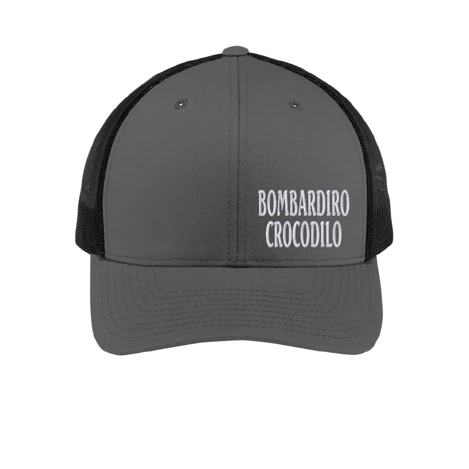 Bombardiro Crocodilo Snapback Hat - Unisex Adjustable Fit Trucker Hat with Eye-Catching Print for Everyday Wear