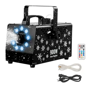 fathersdaygift VEVOR 900W Snow Machine with 9 LED RGB Lights, 12 LED Lighting Colors, and Wireless Remote, Handheld/Hanging Outdoor Snowflake Machine Fake Snow Machines with 1L Tank for Christmas Party