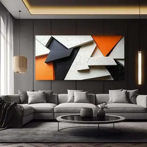 Modern Geometric Abstract Flat Canvas Wall Art Print - Artistic Stretched Wooden Frame Decoration, High-Quality Anti-Fading Home Decor for Living Room, Office