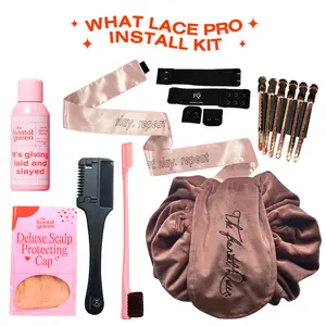The Frontal Queen What Lace Pro Install Kit - Deluxe Wig Tool Set with Lace Melting Spray, Razor, Edge Brush, Cap & Styling Tools for Flawless Melt & Seamless Hairline Results