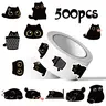 500pcs Little Black Cat Curling Sealing Stickers, Aesthetic Scrapbooking Stickers – Cat DIY Decals for Water Bottle, Laptop, Scrapbook #KawaiiStickers #WaterBottleStickers #LaptopStickers #ScrapbookSupplies #CatLovers