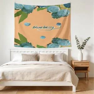 Blueberry Print Single-Sided Rug, Fashion Room Flag, Unique Wall Art for Living Room and Bedroom, Perfect Gift Idea