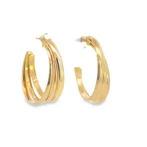 Triple Strand Hoop Earrings