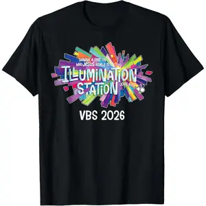 100% Cotton Illumination Station VBS 2026 Bible Jesus Christian Lights T-Shirt