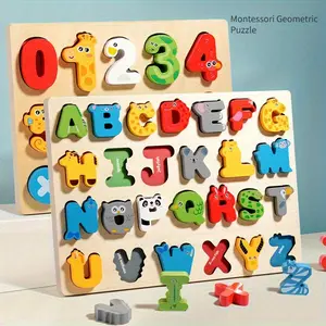 Wooden Alphabet & Number Puzzle Set, Educational Learning Toy for Kids, Ideal Birthday Gift for Boys Girls, Perfect for Christmas Holidays, Montessori Puzzles Gift