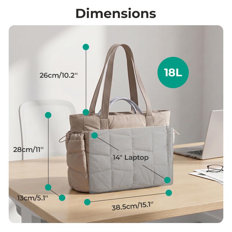 【NEW IN】BAGSMART TRINI Tote Bag for Women, Communter Tote for Daily Use, Large Capacity Lightweight Tote with Multiple Compartments for Travel & Work tiktokshopbacktoschool