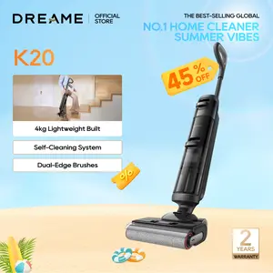 【New Arrival】Dreame K20 cordless wet and dry vacuum with dual-edge brushes,  high-frequency mopping to clean wet and dry mess on hard floors efficiently with anti-tangling tech, lightweight design, self-propelled cleaning convenience